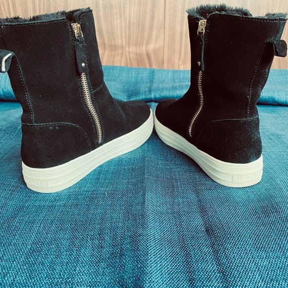 Skechers Suede Fur Lined Sneaker Bootie - Picture 2 of 7